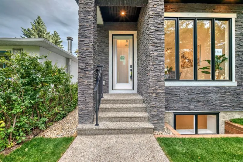 Modern infill home exterior built by Armstrong Home Renovations in Calgary